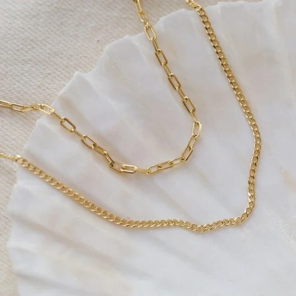 Layered Link Necklace Set | 18k Gold Filled - Picture 7 of 10